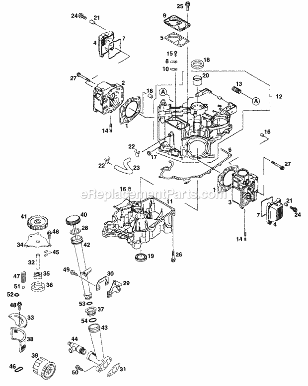 Engine Assembly (Model 365l) Diagram and Parts List for 365L 53CA1D5K100 Cub Cadet Lawn Mower